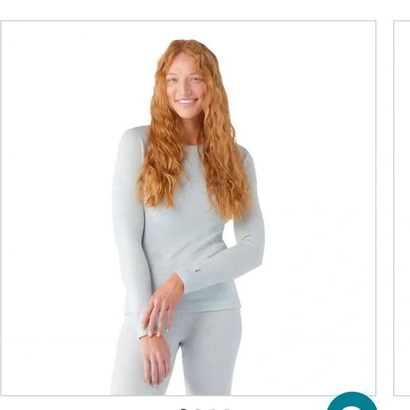 Smartwool Women's Classic Thermal Merino Base Layer Crew Winter Sky Heather - Picture 7 of 13